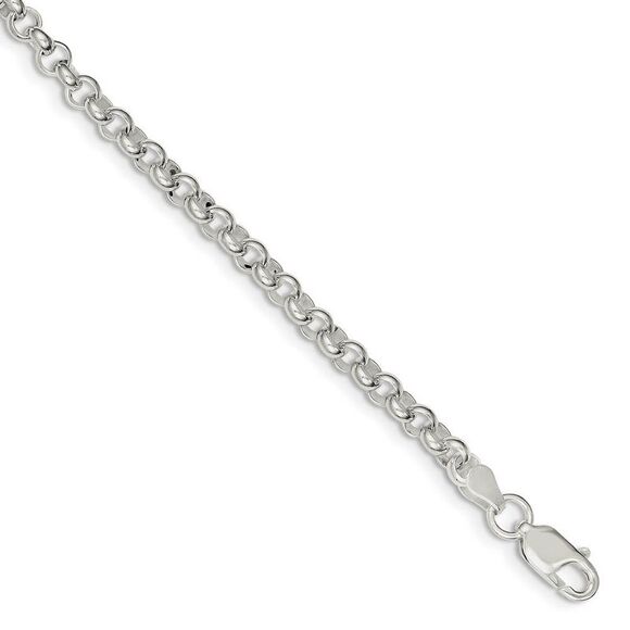 4.75mm Sterling Silver Solid Belcher (Rolo) Chain Bracelet 7 Inch